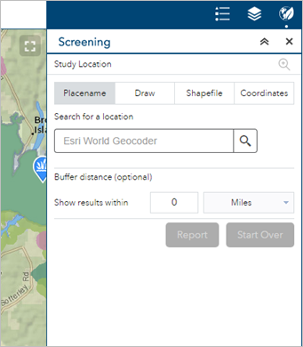 Screening widget button Screening widget button