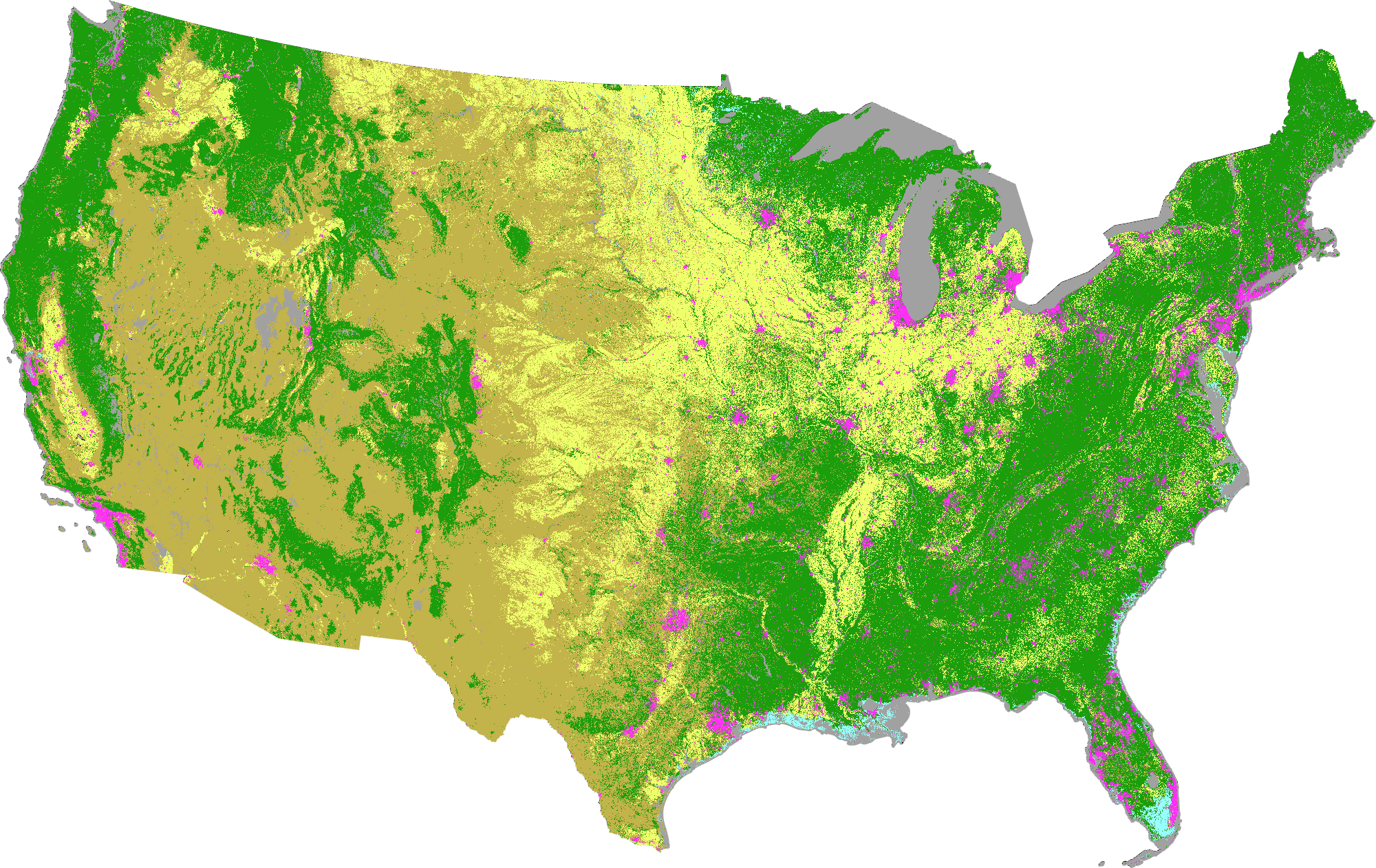 Map of LCMS Land Use output across the U.S.